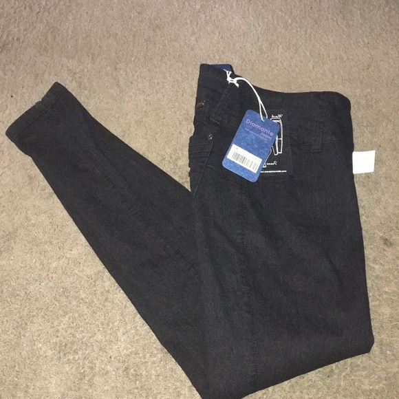NWT Diamanté Jeans Jet Black Skinny Jeans - Picture 1 of 7